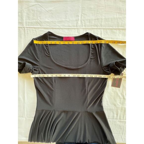 NTW Melissa Masse Made to Measure Short Sleeve Black Dress Sz M Fit and Flare - Picture 9 of 9